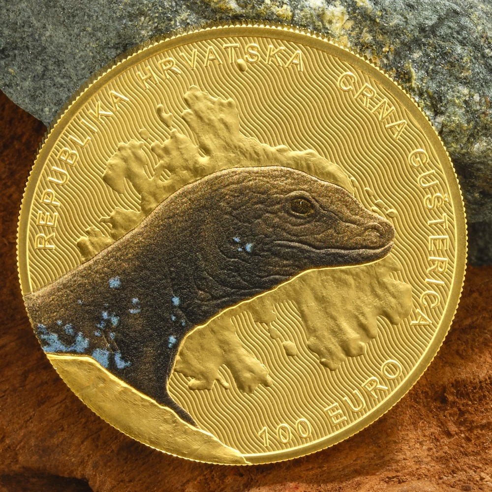 (EUR25.BU.2024.111025) 100 euro Croatia 2024 BU gold - Black Lizard (blog illustration) (zoom)