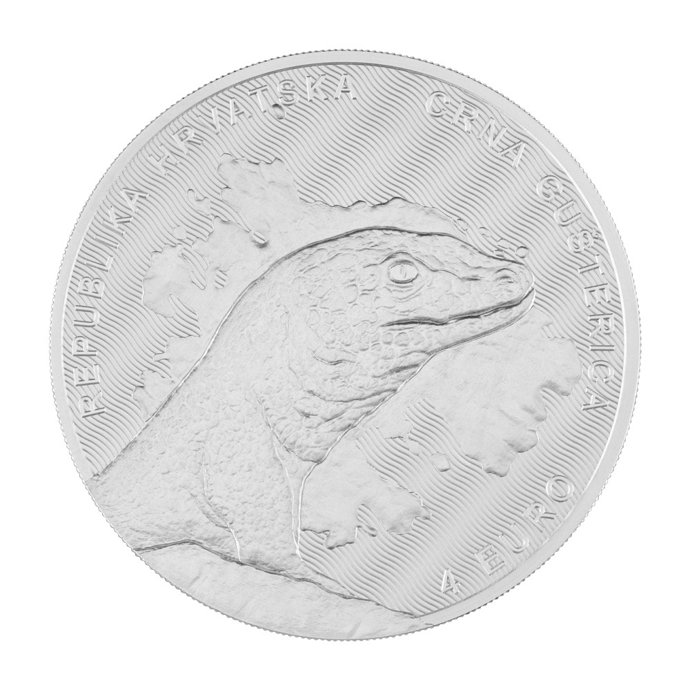 (EUR25.BU.2024.212043) 4 euro Croatia 2024 BU silver - Black Lizard Obverse (zoom)