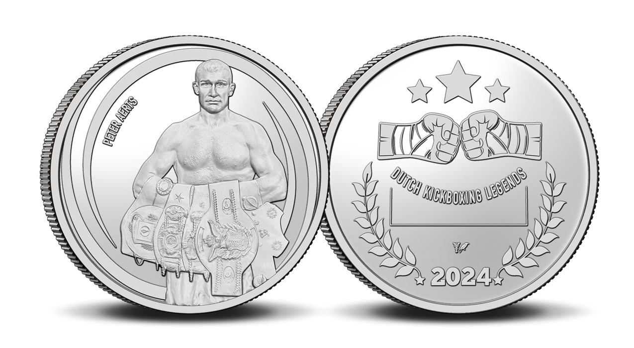 (KNM.2024.0118950) Silver plated copper-nickel medals - Dutch Kickboxing Legends (Peter Aerts) (zoom)