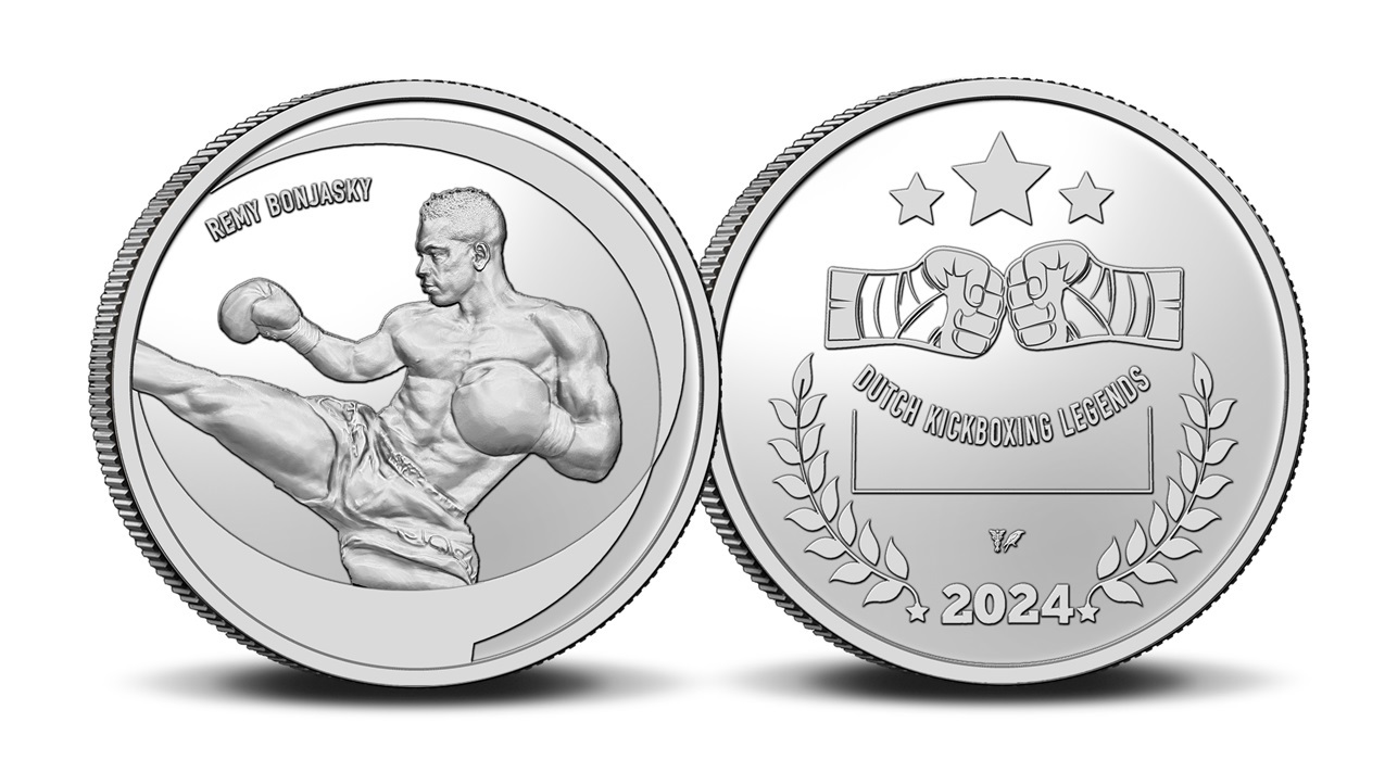 (KNM.2024.0118950) Silver plated copper-nickel medals - Dutch Kickboxing Legends (Remy Bonjasky) (zoom)