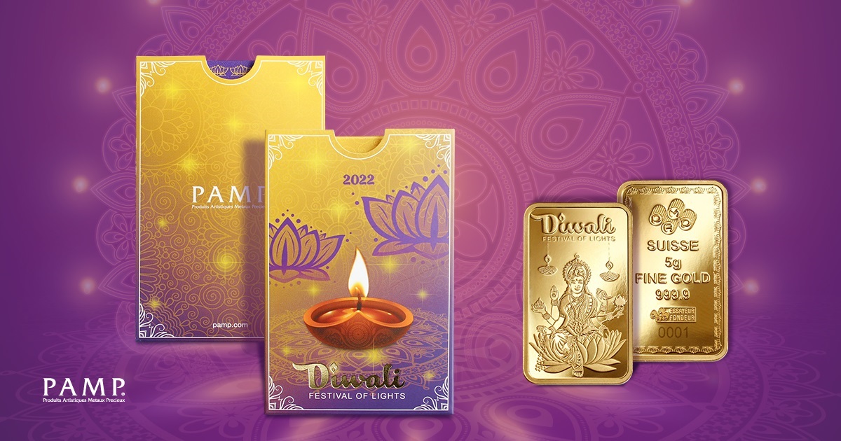 (LIN.PAMP.5.g.au.ZAUFP00401) Gold bar 5 grams PAMP - Lakshmi and the Festival of Lights Diwali (blog) (zoom)