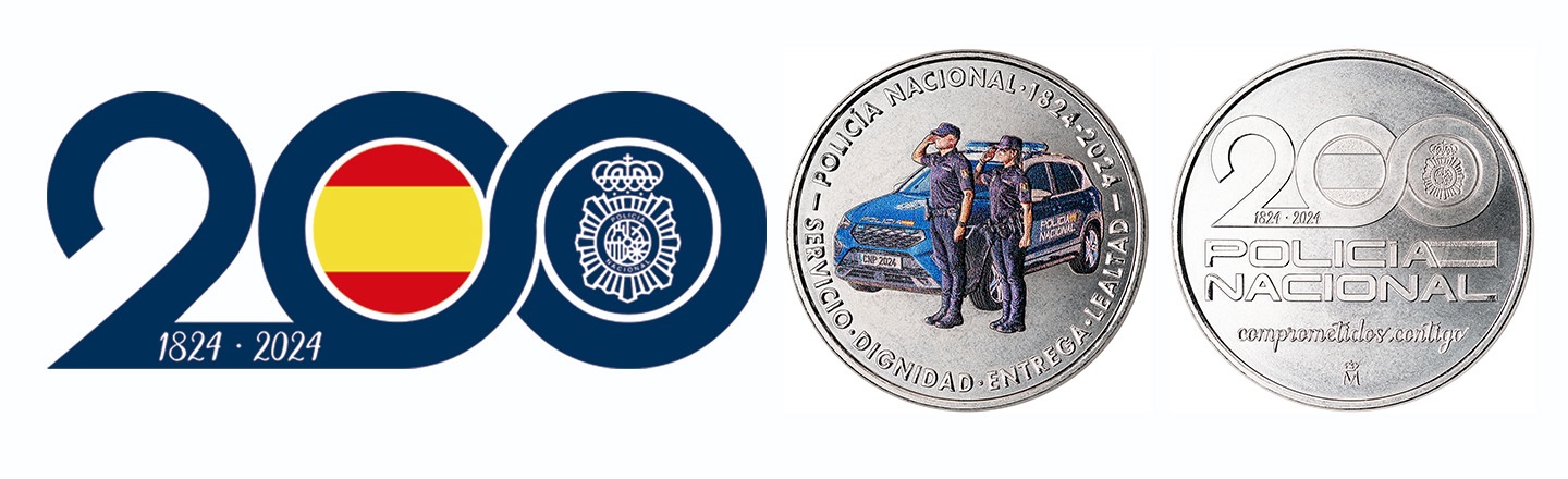 (MED05.FNMT.2024.32305498) Copper-nickel medal - 200th anniversary of the Spanish national police (blog) (zoom)