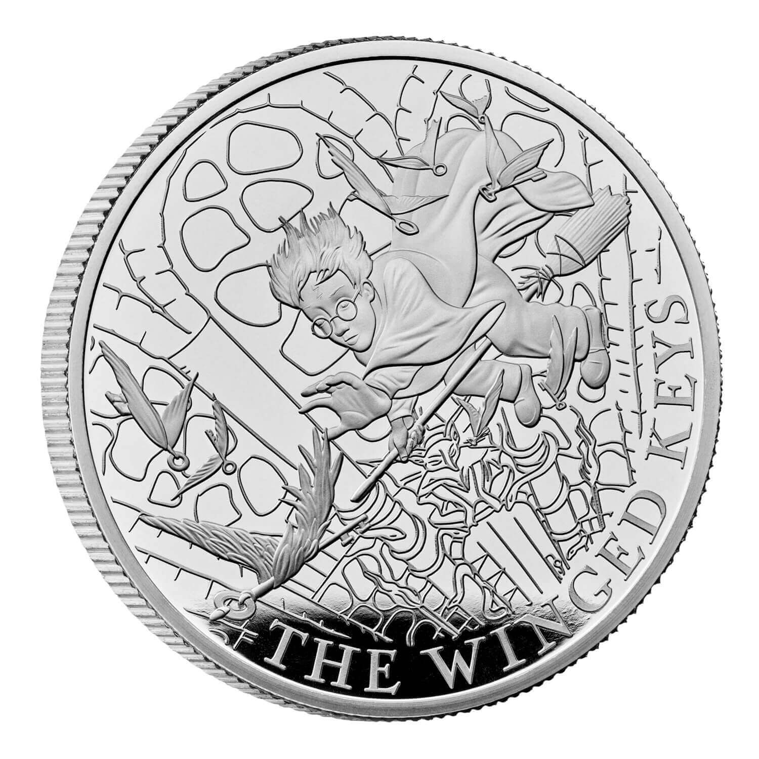 (W185.2.P.2024.UK24HPS1) 2 Pounds United Kingdom 2024 1 oz Proof silver - Harry Potter (The Winged Keys) Reverse (zoom)