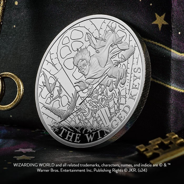 (W185.2.P.2024.UK24HPS1) 2 Pounds United Kingdom 2024 1 oz Proof silver - Harry Potter (The Winged Keys) (blog) (zoom)