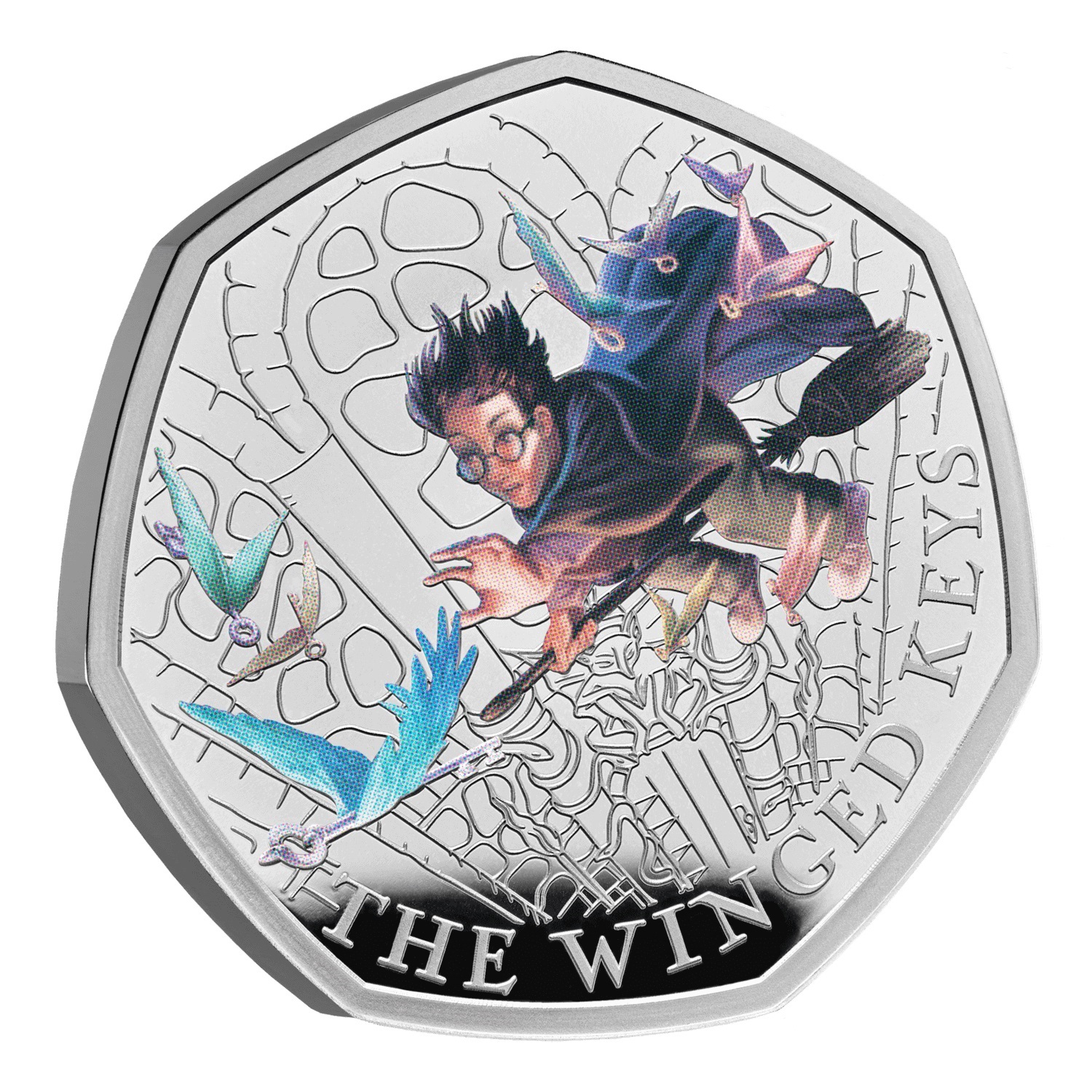 (W185.50.P.2024.UK24HPSP) United Kingdom 50 Pence Harry Potter (The Winged Keys) 2024 - Proof silver Reverse (zoom)