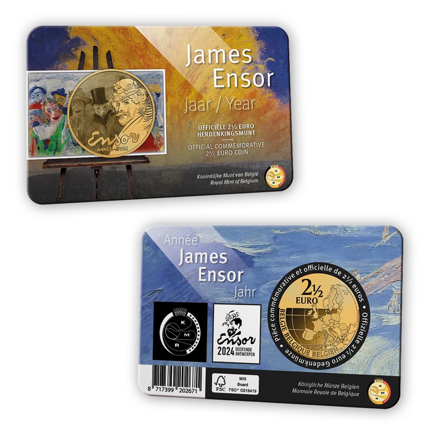 (EUR02.BU.2024.0117866) 2 € and a half Belgium 2024 BU - Year of James Ensor - Flemish legend (card) (zoom)