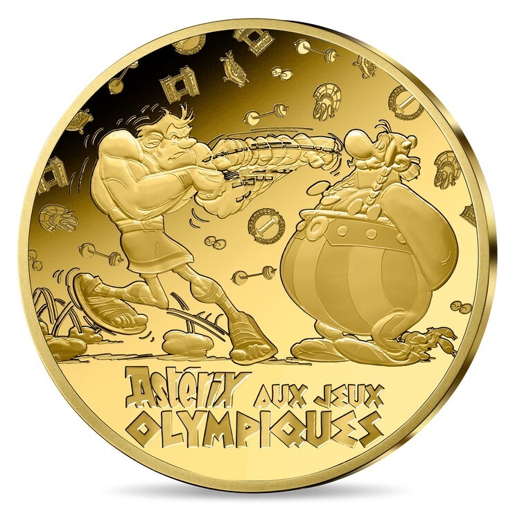 (EUR07.Proof.2024.10041385710000) 50 euro France 2024 Proof gold - Asterix in the Olympic Games Obverse (zoom)