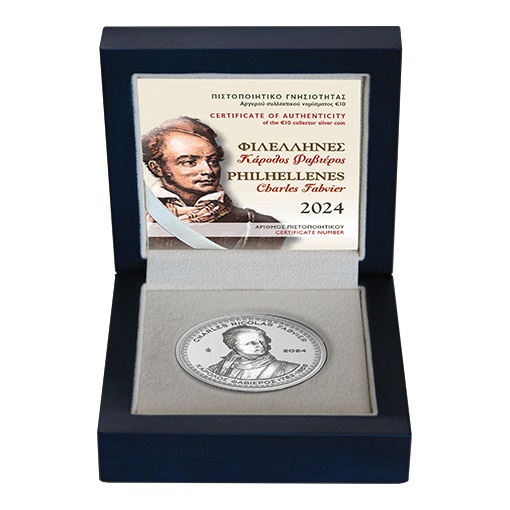 (EUR08.Proof.2024.10.E.1) 10 € Greece 2024 Proof silver - Charles Nicolas Fabvier (case) (zoom)