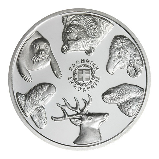 (EUR08.Proof.2024.5.E.1) 5 euro Greece 2024 Proof silver - The Mediterranean monk seal Obverse (zoom)