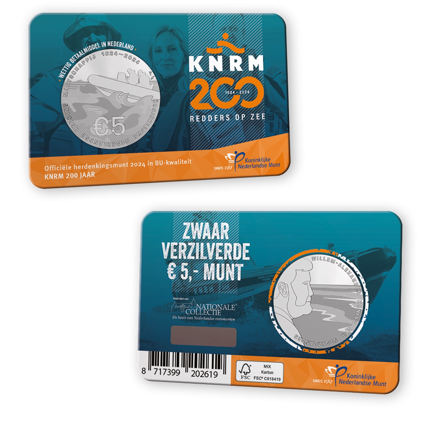 (EUR14.BU.2024.0118436) 5 euro Netherlands 2024 BU - KNRM (coincard) (zoom)