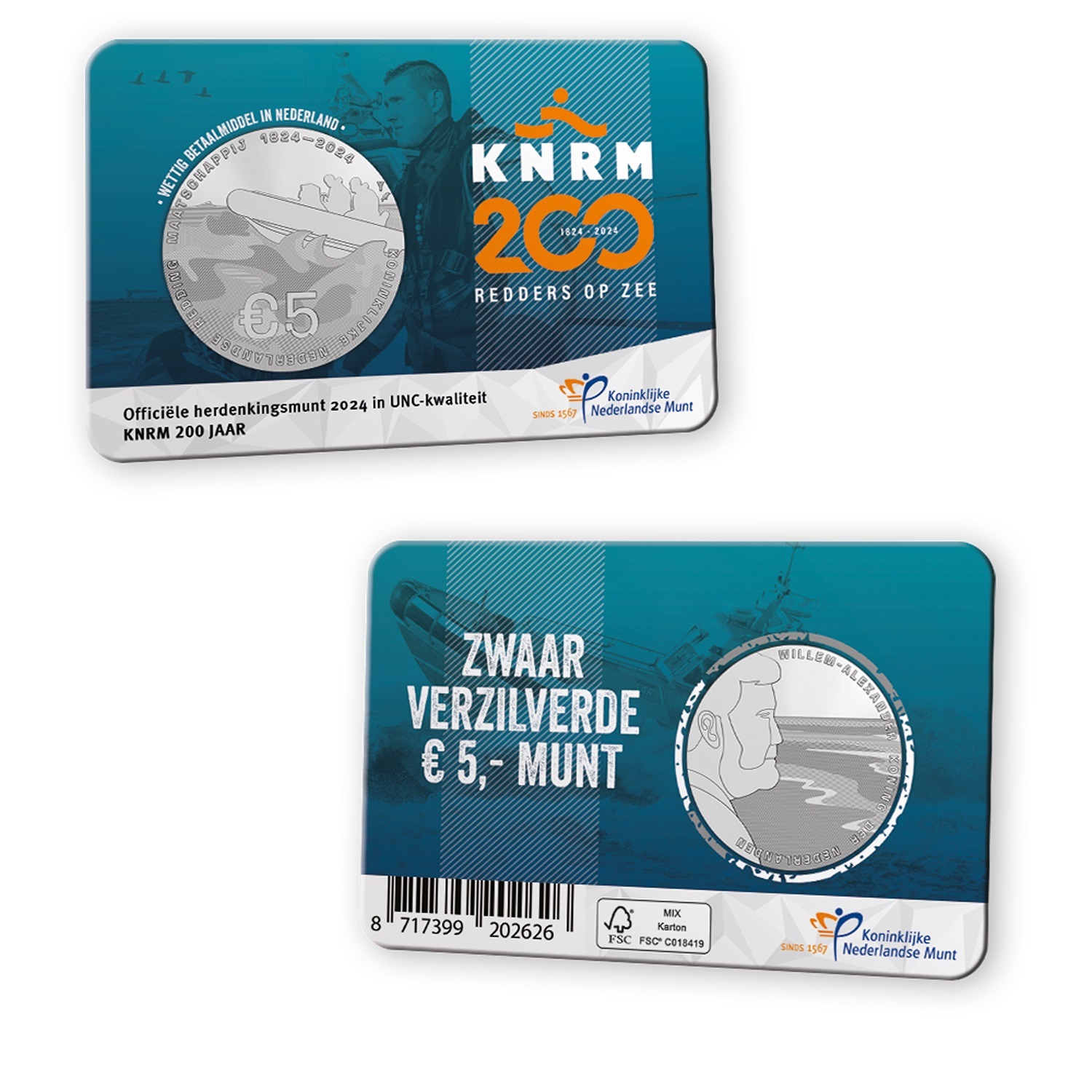 (EUR14.Unc.2024.0118472) 5 € Netherlands 2024 UNC - KNRM (coincard) (zoom)