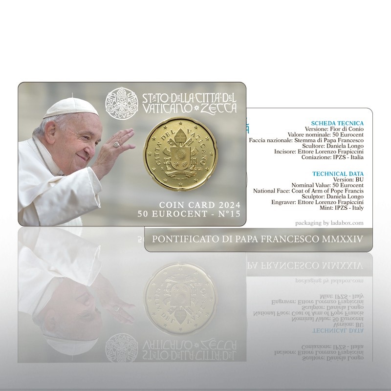 (EUR19.Card.2024.CN1716) Coincard 50 cent Vatican 2024 BU (zoom)