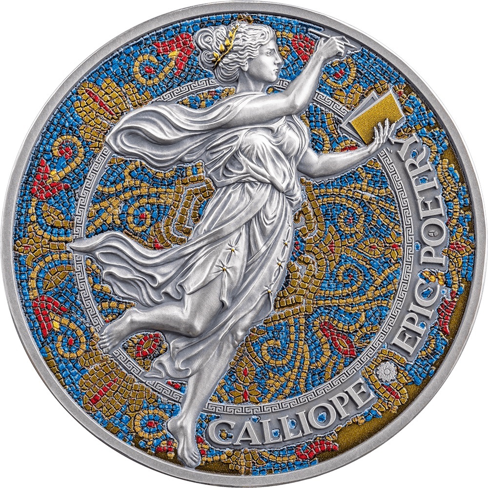 (W036.2000.CFA.2024.2.oz.Ag.26) 2000 Francs CFA Cameroon 2024 2 oz Antique silver - Calliope Reverse (zoom)