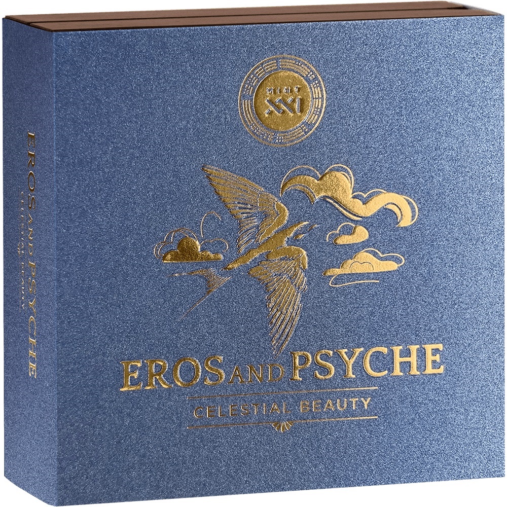 (W036.2000.CFA.2024.2.oz.Ag.27) 2000 Francs CFA Cameroon 2024 2 ounces Antique silver - Eros and Psyche (packaging) (zoom)
