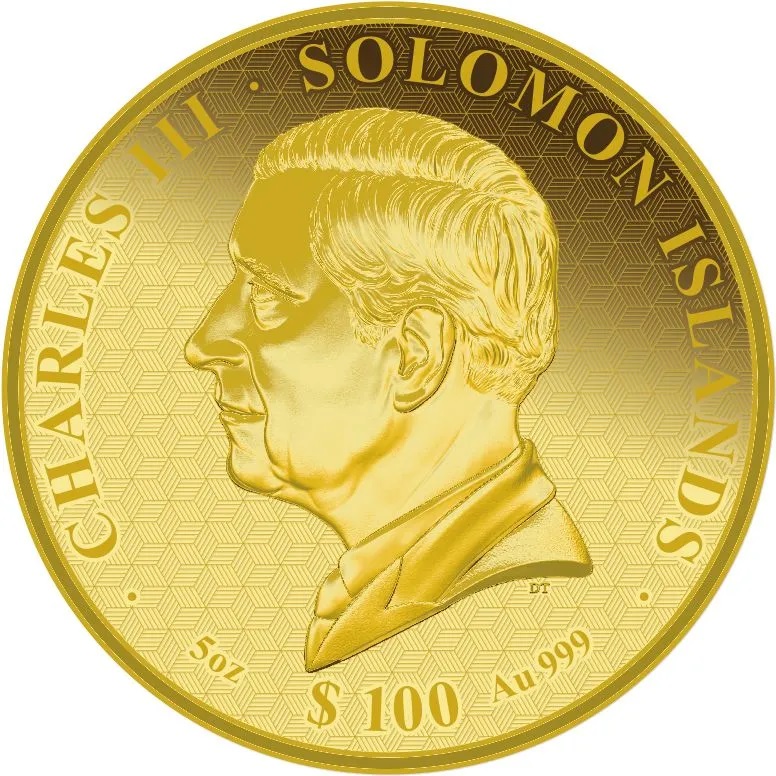 (W106.100.D.2025.5.oz.Au.1576820112) 100 Dollars Solomon Islands 2025 5 oz Proof gold - Year of the Snake Obverse (zoom)