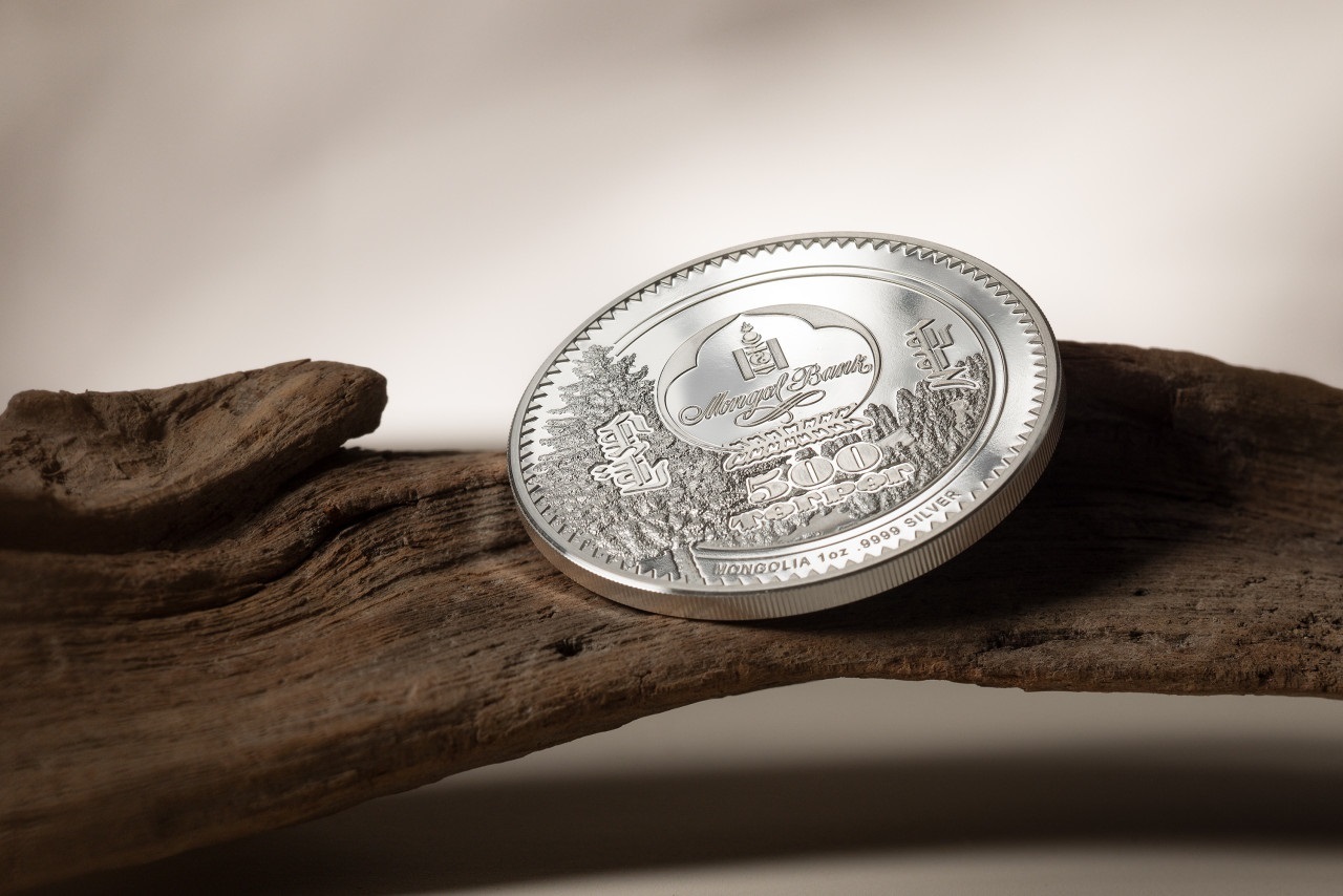 (W151.500.Tögrög.2024.30503) 500 Tögrög Mongolia 2024 1 ounce Proof silver - Bear (blog) (zoom)