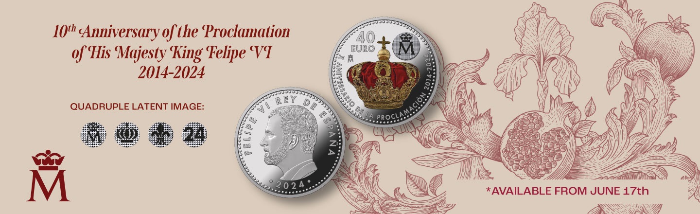 (EUR05.Unc.2024.32942024) 40 € Spain 2024 silver - 10 years of the induction of King Felipe VI (blog) (zoom)