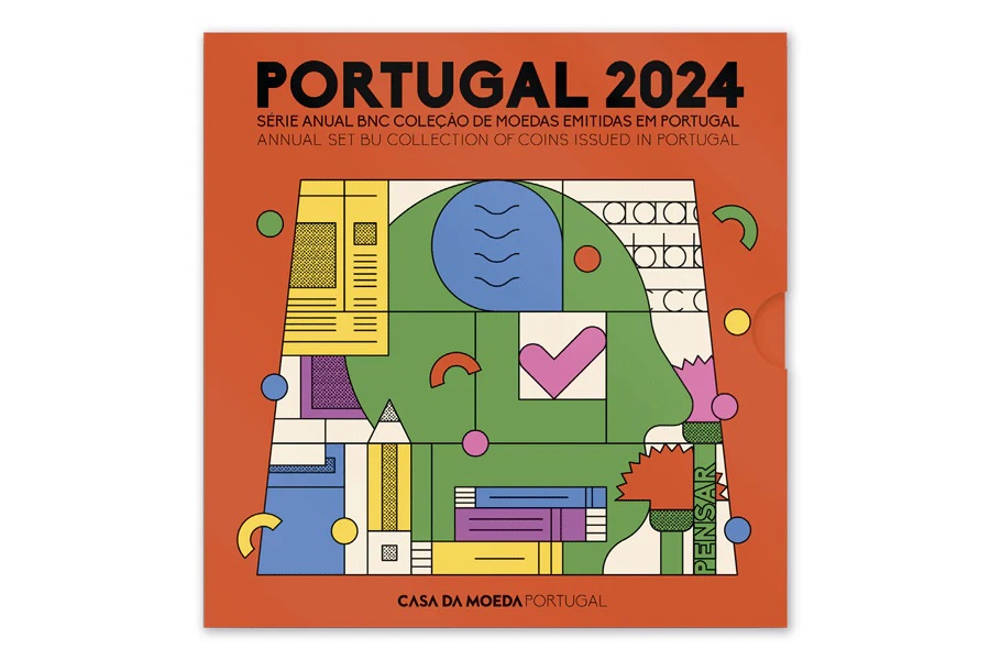 (EUR15.BU.set.2024.1026322) BU euro coin set Portugal 2024 (zoom)