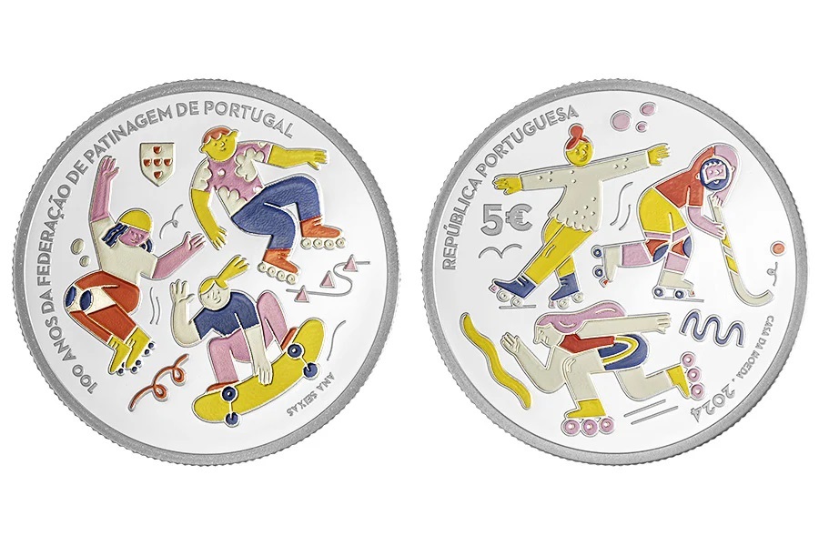 (EUR15.Proof.2024.1026439) 5 € Portugal 2024 Proof Ag - Portuguese Skating Federation (zoom)