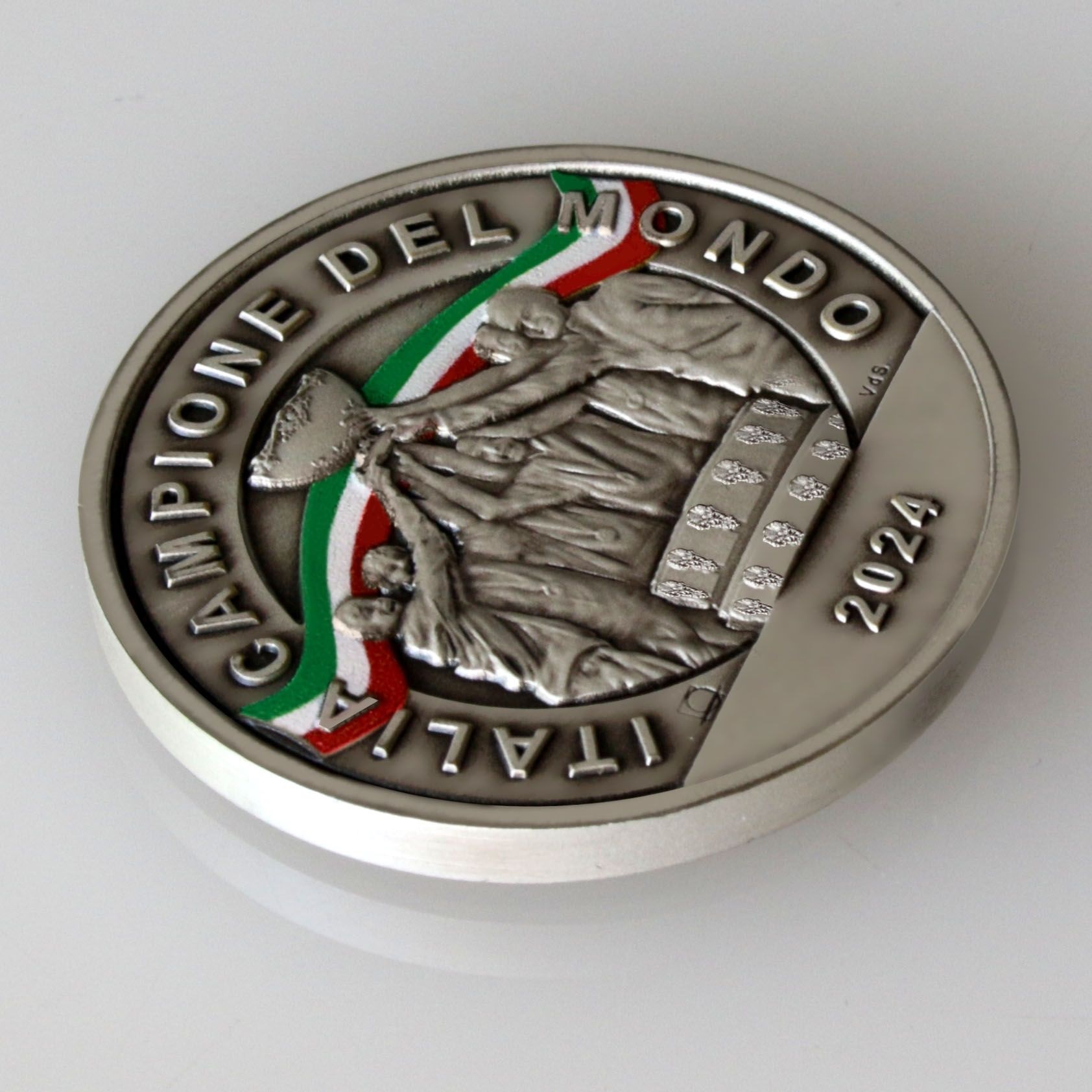 (MED10.IPZS.2024.48-2me10-001324) Silver plated brass medal - Italy champion of the Davis Cup 2023 (zoom)