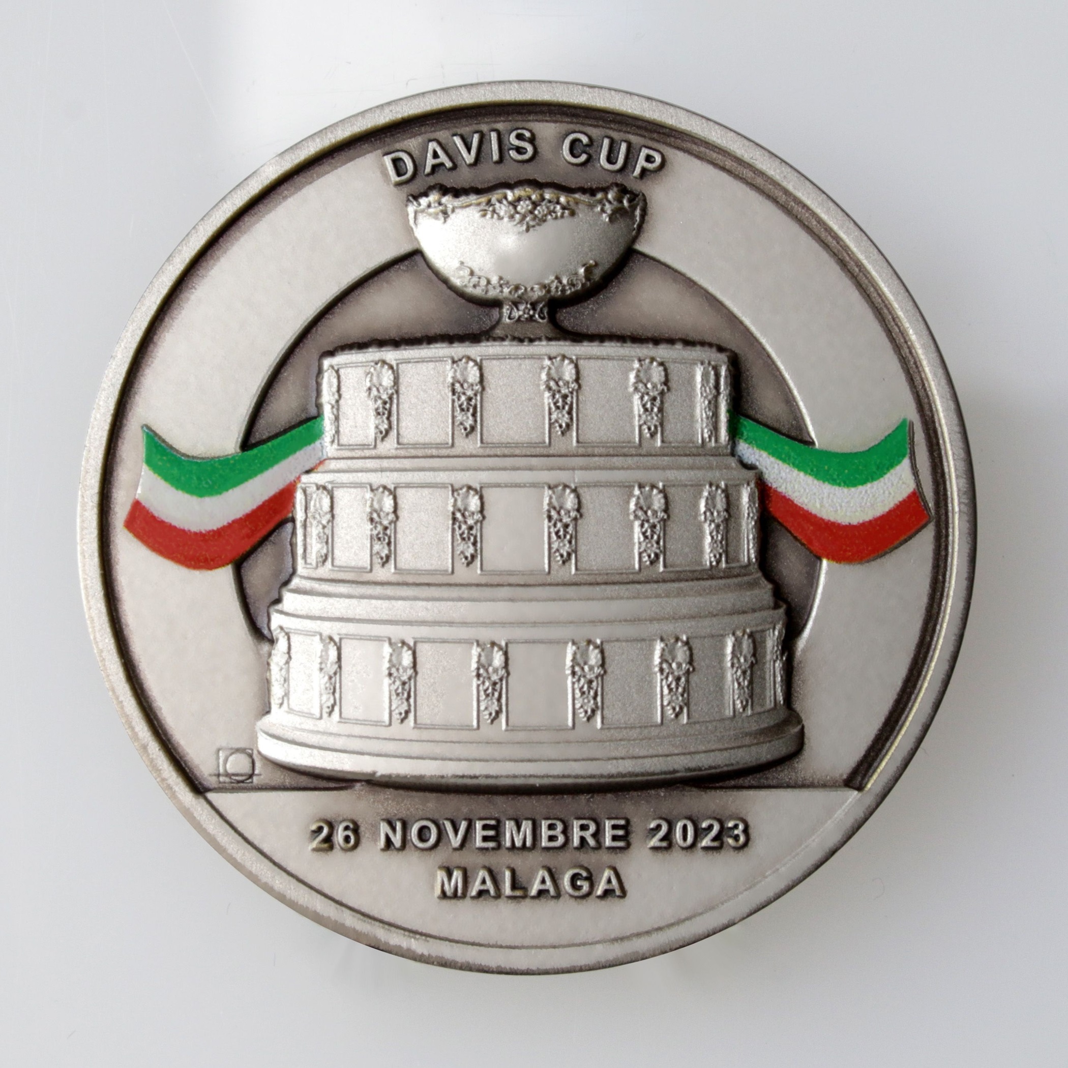 (MED10.IPZS.2024.48-2me10-001324) Silver plated brass medal - Italy champion of the Davis Cup in 2023 Obverse (zoom)