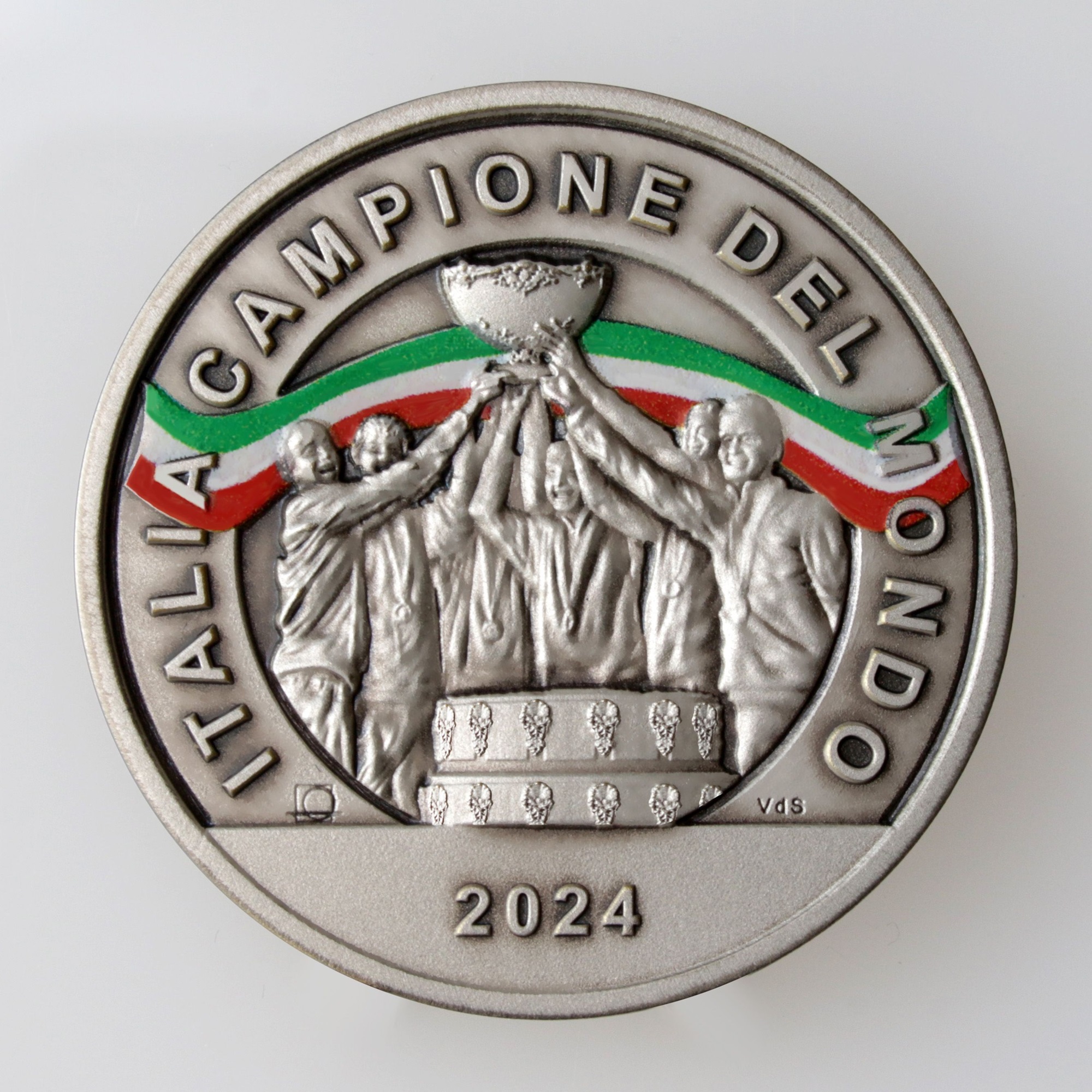 (MED10.IPZS.2024.48-2me10-001324) Silver plated brass medal - Italy champion of the Davis Cup in 2023 Reverse (zoom)