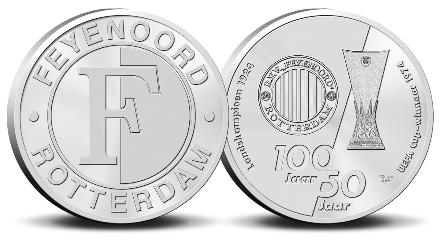 (MED14.KNM.2024.0118843) BU copper-nickel medal - 100 years of the first Championship of Feyenoord Rotterdam (zoom)