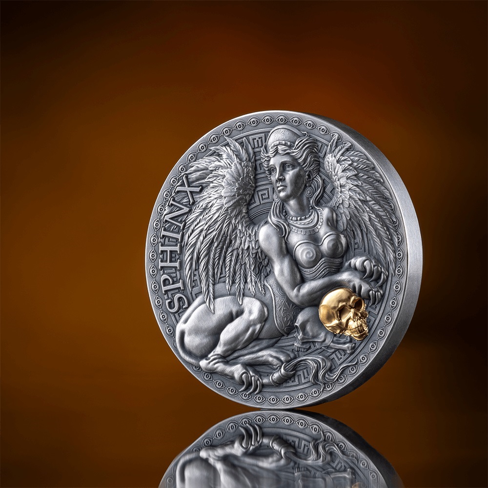 (W036.1000.CFA.2024.1.oz.Ag.2) 1000 Francs CFA Cameroon 2024 1 ounce Antique silver - Sphinx Reverse (zoom)