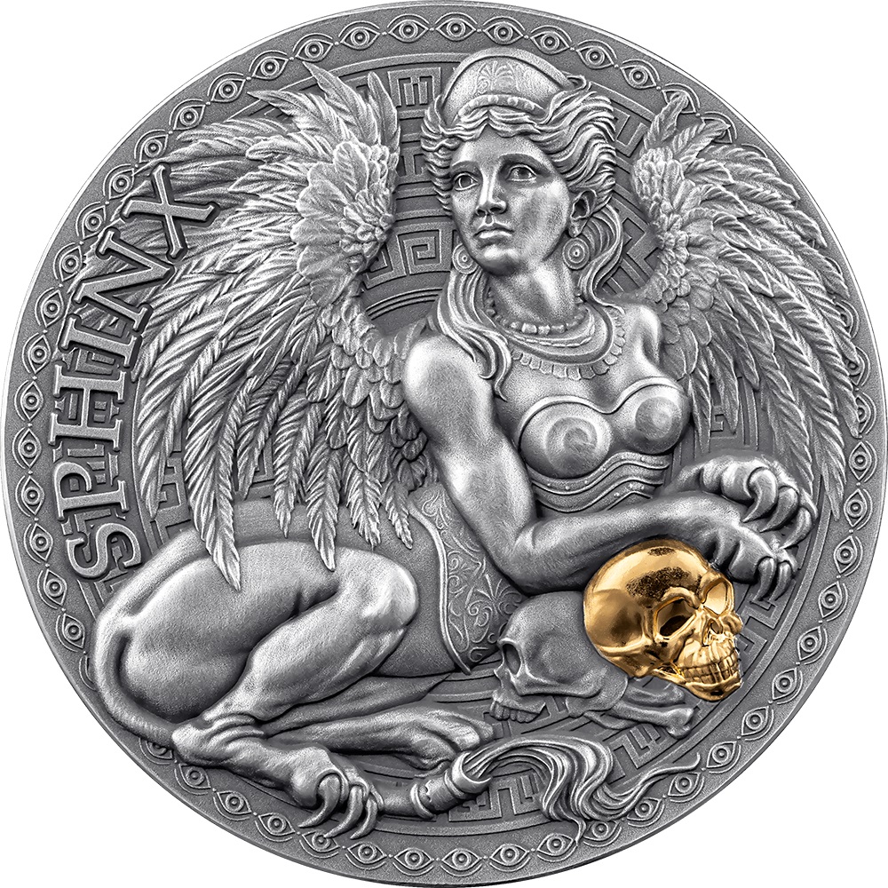 (W036.1000.CFA.2024.1.oz.Ag.2) 1000 Francs CFA Cameroon 2024 1 oz Antique silver - Sphinx Reverse (zoom)