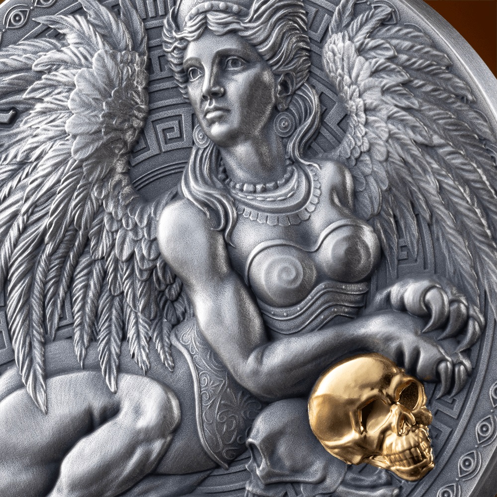 (W036.1000.CFA.2024.1.oz.Ag.2) 1000 Francs CFA Cameroon 2024 1 oz Antique silver - Sphinx (zoom)