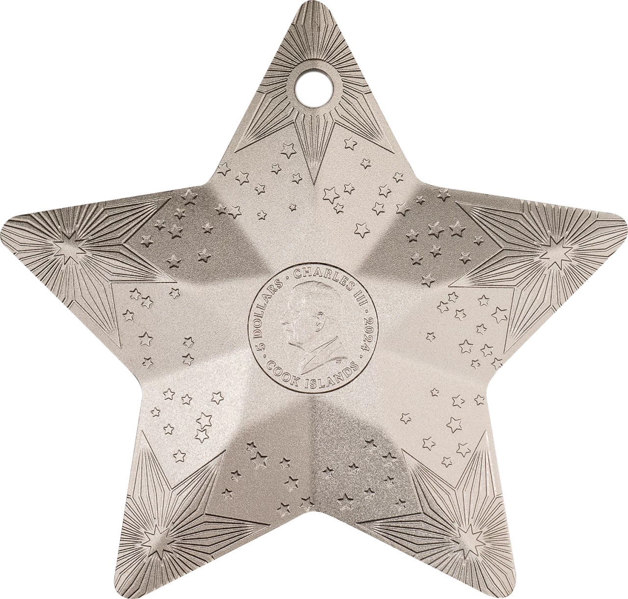 (W099.5.D.2024.30679) Cook Islands 5 Dollars Starry Sky 2024 - Silk finish silver Obverse (zoom)