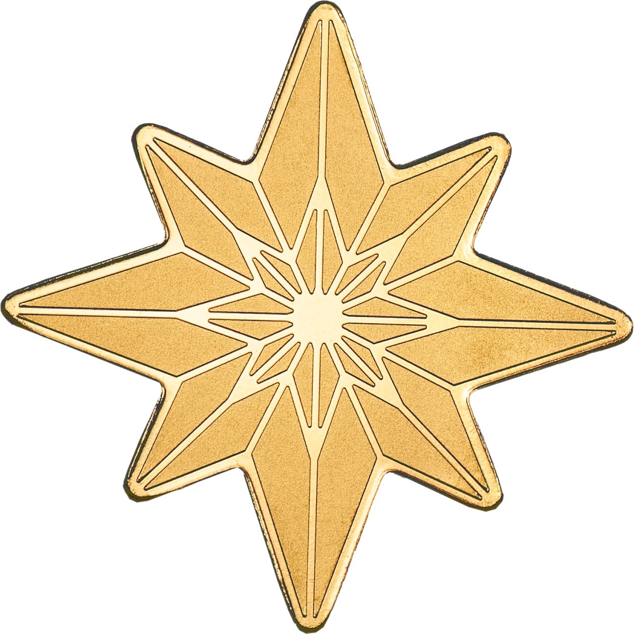(W168.1.1.D.n.d._2024_.30742) Palau 1 Dollar Star (2024) - Silk finish gold Reverse (zoom)