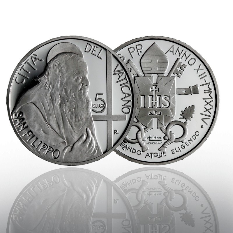 (EUR19.Proof.2024.CN1723) 5 euro Vatican 2024 Proof silver - St Philip (zoom)