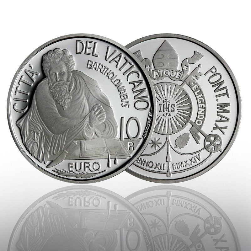 (EUR19.Proof.2024.CN1724) 10 € Vatican 2024 Proof silver - St Bartholomew (zoom)
