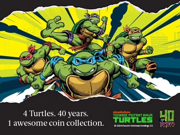 Perth Mint Teenage Mutant Ninja Turtles 40th Anniversary 2024 (shop illustration) (zoom)