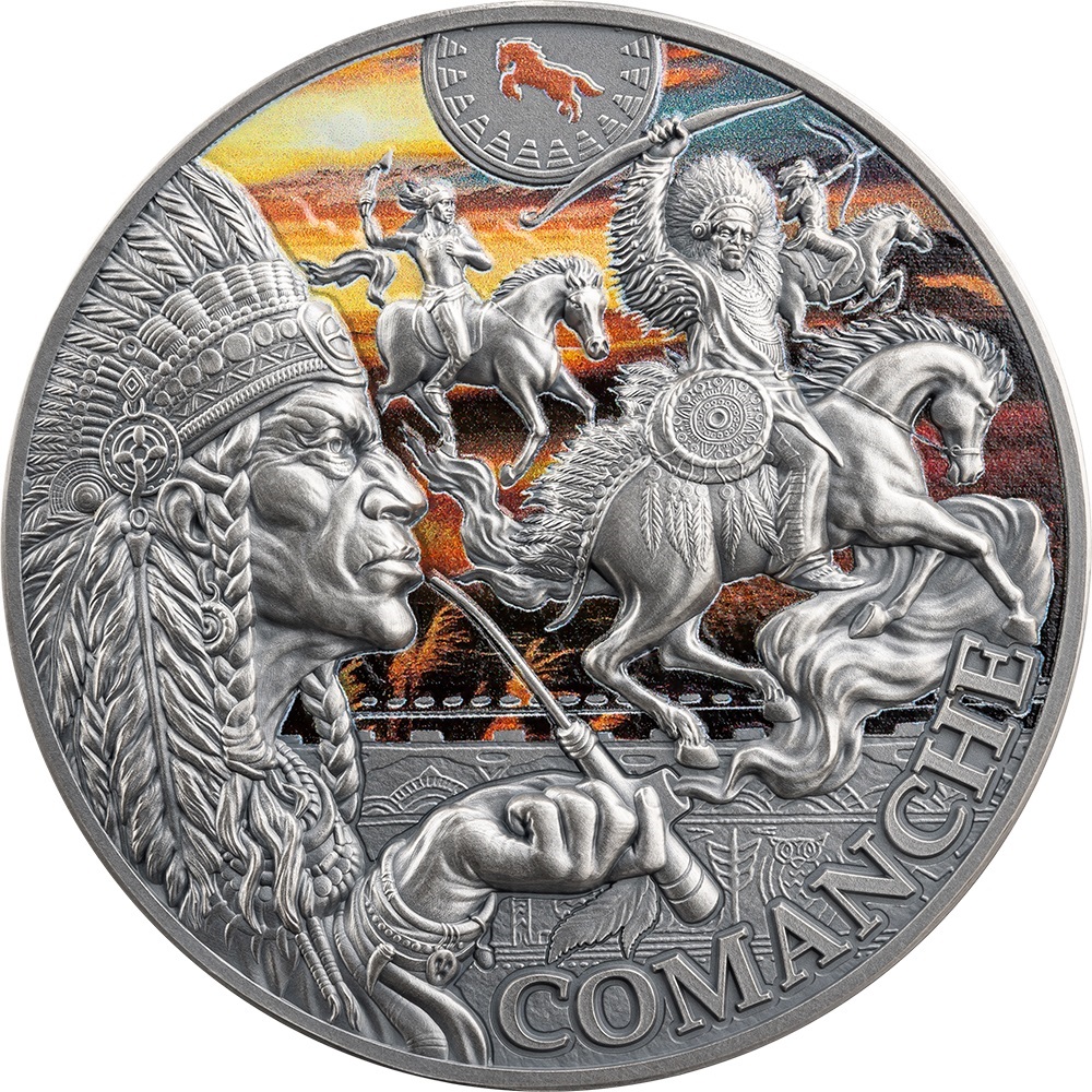 (W036.2000.CFA.2024.2.oz.Ag.35) 2000 Francs CFA Cameroon 2024 2 oz Antique silver - Comanche Reverse (zoom)