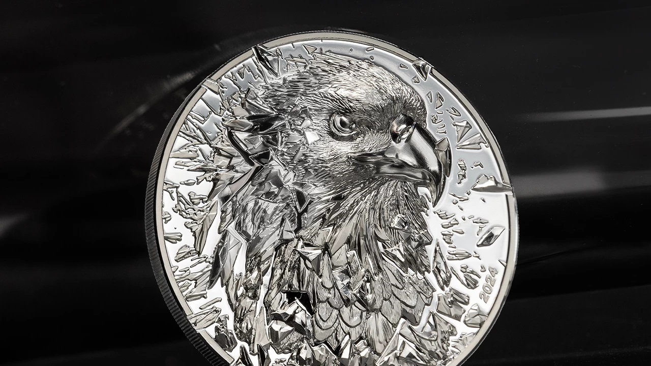 (W099.20.D.2024.30830) Cook Islands 20 Dollars Silver Burst (Bald Eagle) 2024 - Proof silver (zoom)