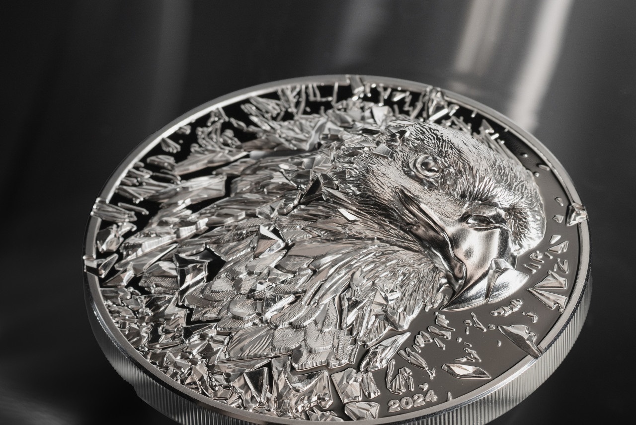 (W099.20.D.2024.30830) Cook Islands 20 $ Silver Burst (Bald Eagle) 2024 - Proof silver (blog illustration) (zoom)