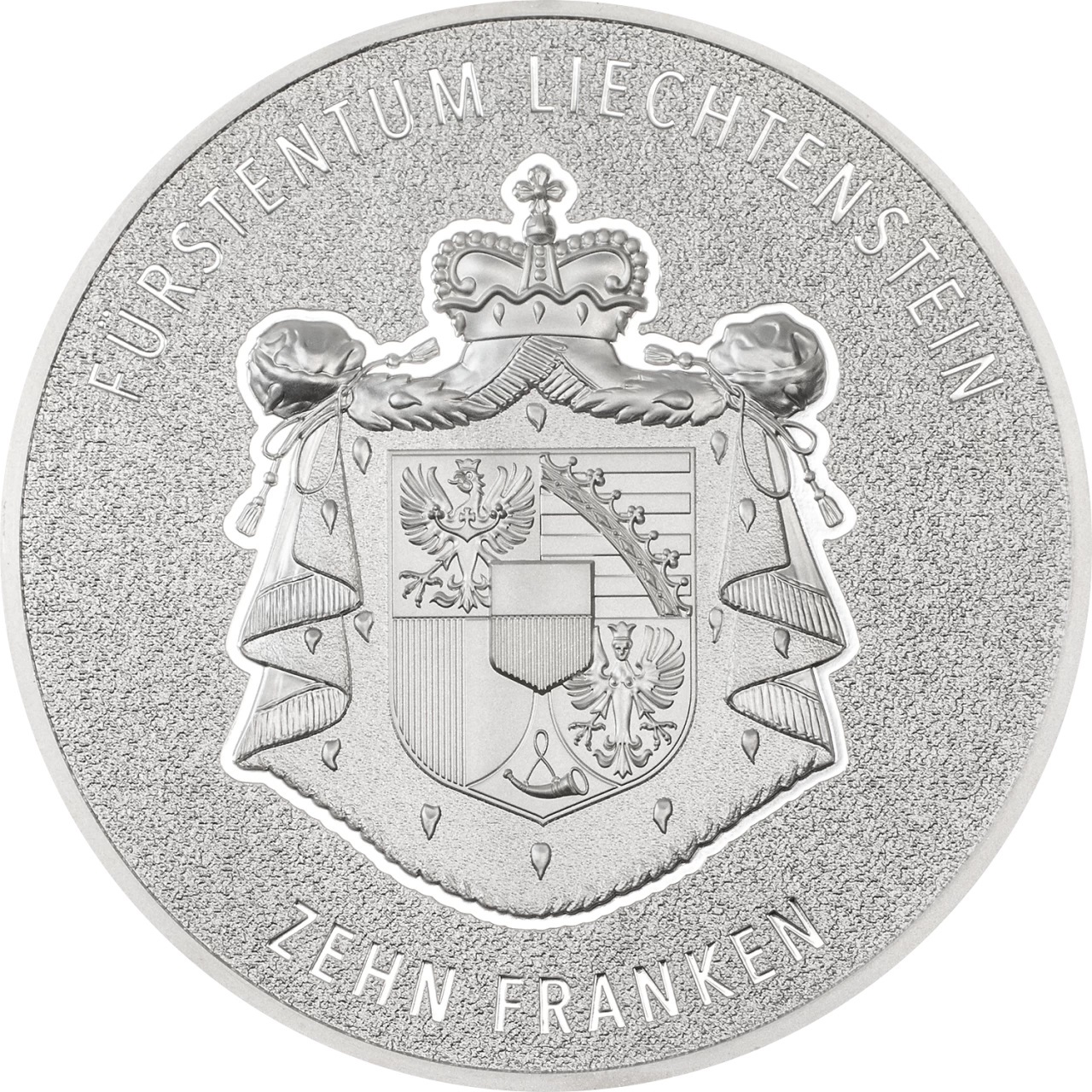 (W132.10.F.2024.30865) Liechtenstein 10 Franken Swiss Franc 2024 - Silk finish silver Obverse (zoom)