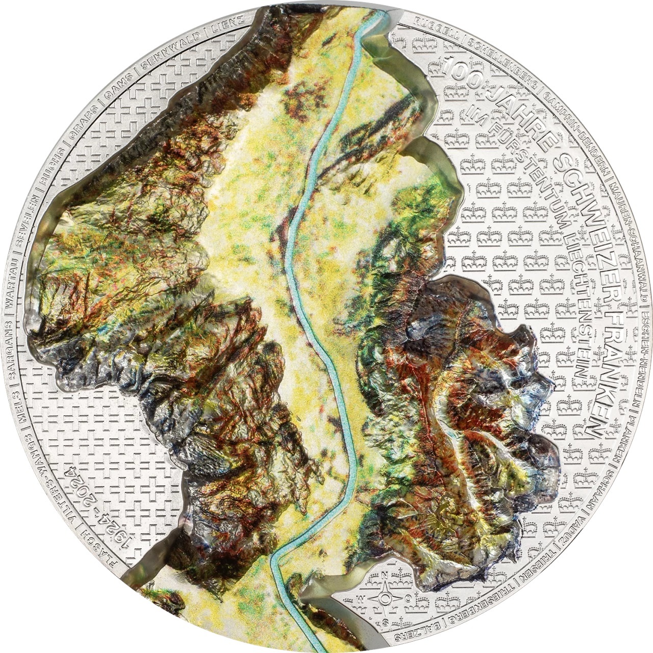 (W132.25.F.2024.30866) Liechtenstein 25 Franken Swiss Franc 2024 - Silk finish silver Reverse (zoom)