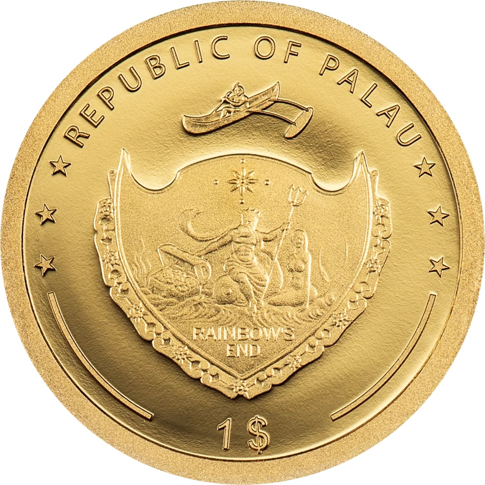 (W168.1.1.D.2025.30794) Palau 1 Dollar Luck 2025 - Proof gold Obverse (zoom)