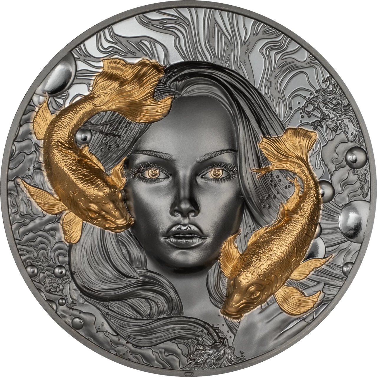 (W168.1.10.D..2024.30811) Palau 10 Dollars Goddess of Water 2024 - Black Proof silver Reverse (zoom)