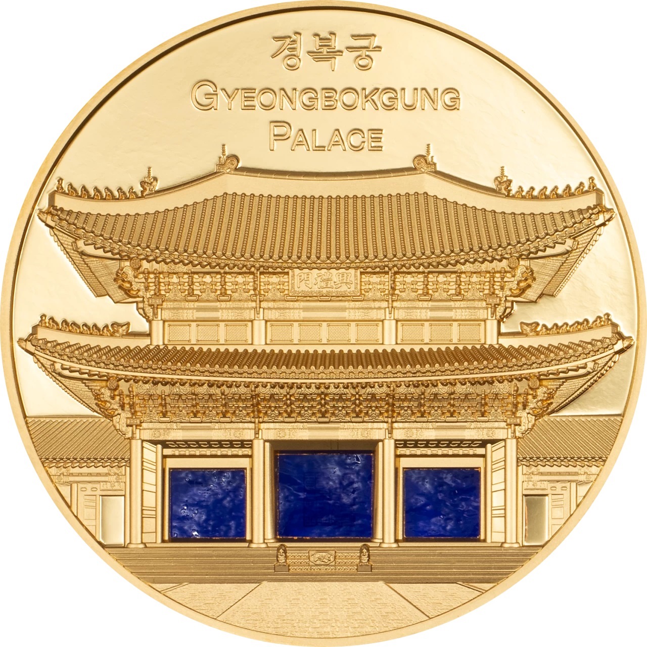 (W168.1.500.D.2024.30789) Palau 500 Dollars Gyeongbokgung Palace in Seoul 2024 - Black Proof gold Reverse (zoom)