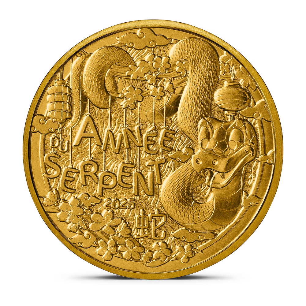 (EUR07.0.25.E.2025.10041388980000) Quarter euro France 2025 - Year of the Snake Obverse (zoom)