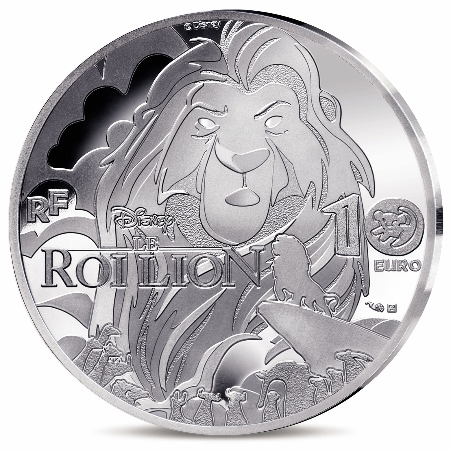 (EUR07.Proof.2024.10041383540000) 10 euro France 2024 Proof silver - The Lion King (Simba, Timon and Pumbaa) Reverse (zoom)