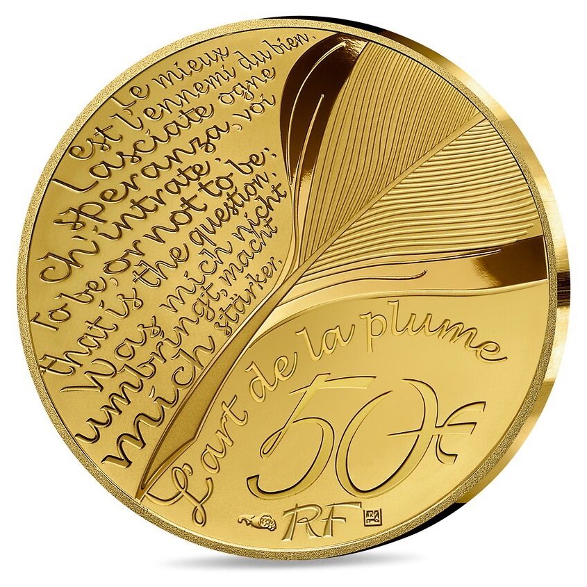 (EUR07.Proof.2024.10041387030000) 50 euro France 2024 Proof gold - Alexandre Dumas Reverse (zoom)