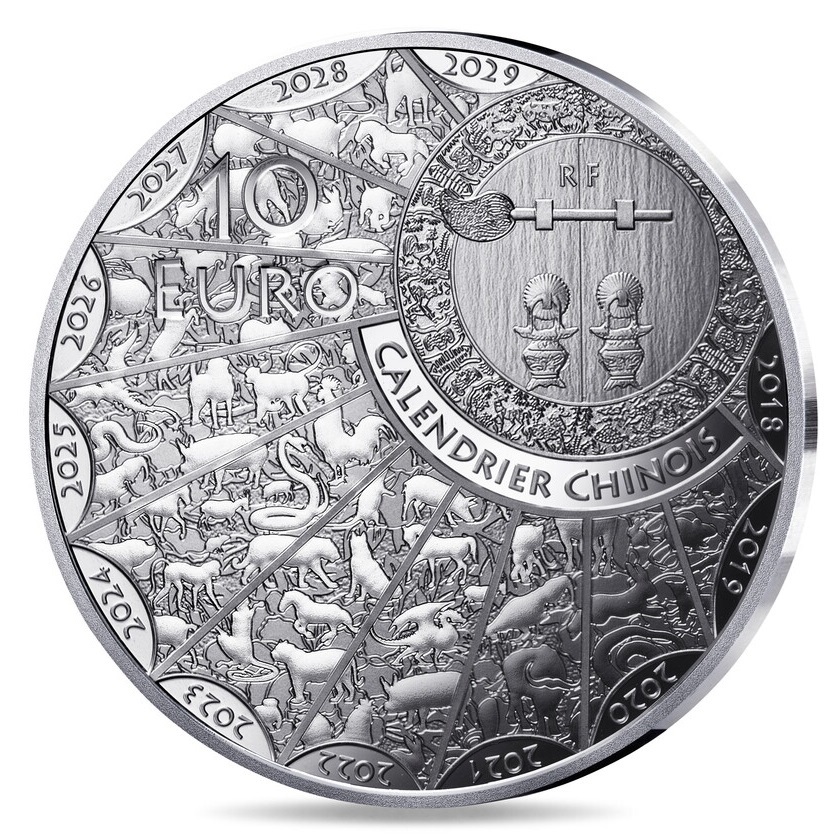 (EUR07.Proof.2025.10041388970000) 10 euro France 2025 Proof silver - Year of the Snake Reverse (zoom)