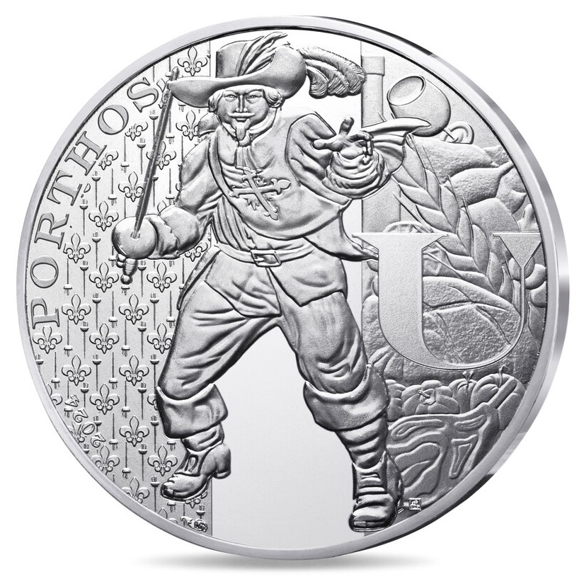 (EUR07.Unc.2024.10041387080005) 10 euro France 2024 silver - Porthos Obverse (zoom)