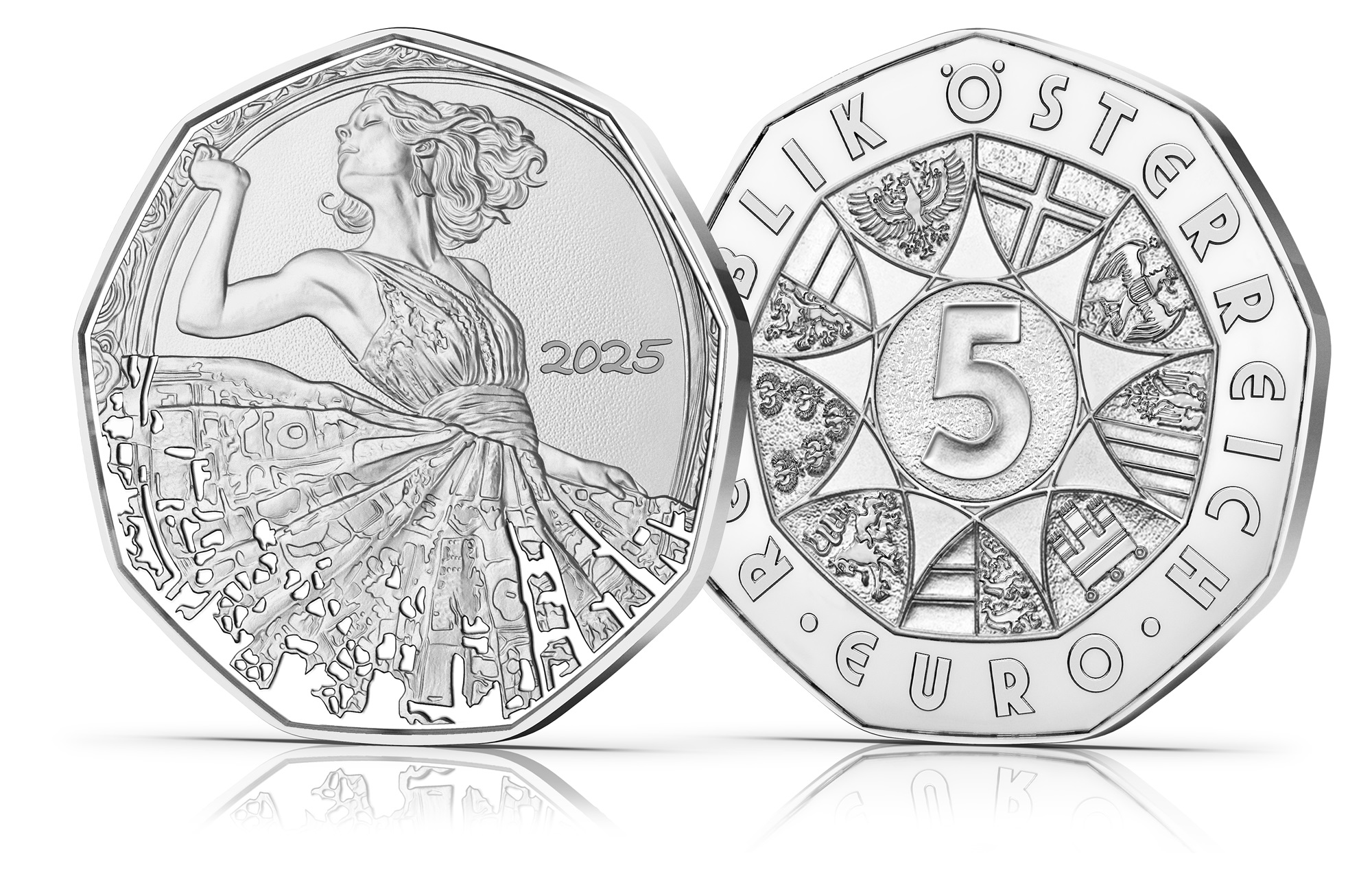 (EUR01.BU.2025.26803) 5 € Austria 2025 BU silver - Dance Away (zoom)