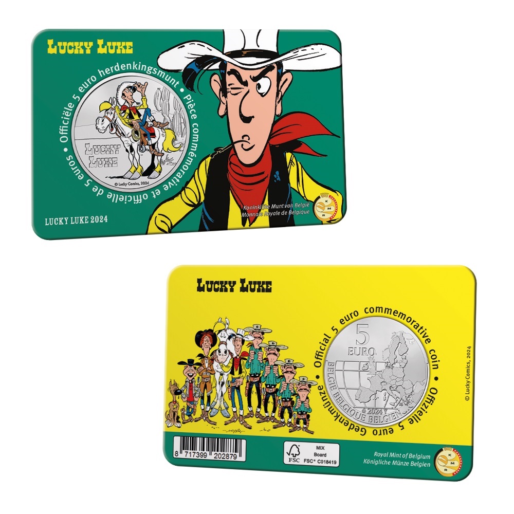 (EUR02.BU.2024.0117885) 5 euro Belgium 2024 BU - Comic hero Lucky Luke (coloured) (card) (zoom)